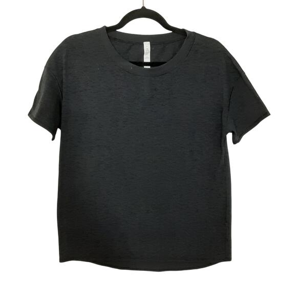 Lululemon Lightest Oversized Crop Tee Black Burnout Sheer Womens 4 Athleisure - Picture 4 of 12